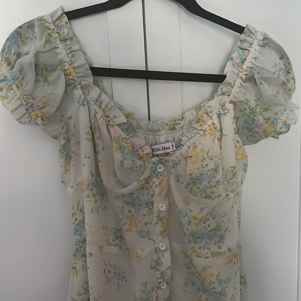 With Jean Midi floral dress